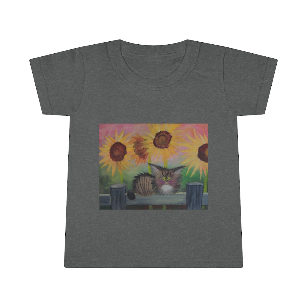 Toddlers' Stella with Sunflowers Cranky Cat T-Shirt! Free Shipping