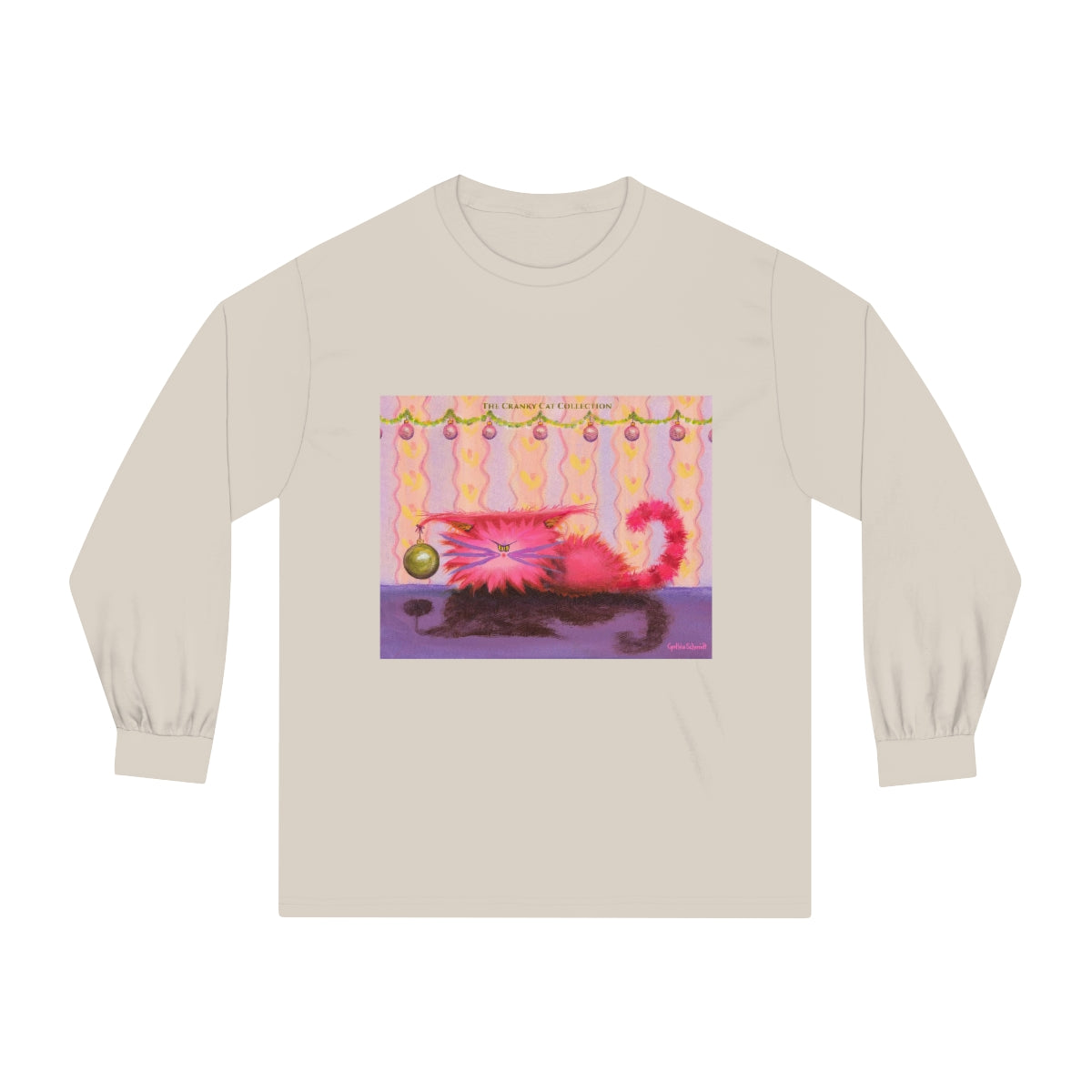 Cranky Cat Winter-Themed Long Sleeve T-Shirt - Free Shipping!