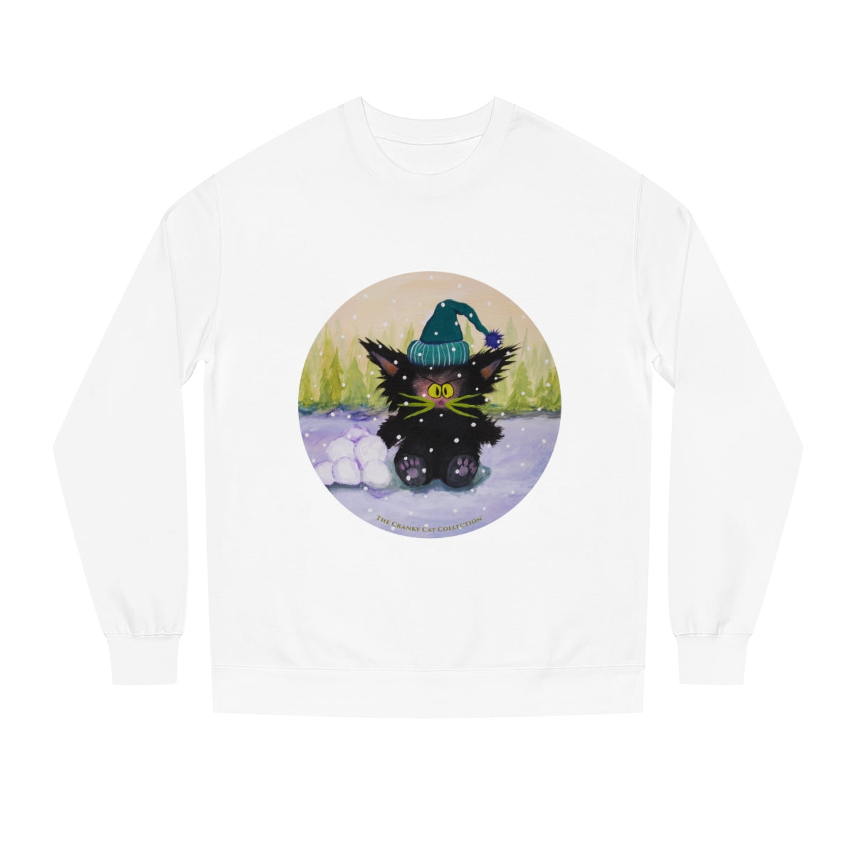 Cranky Cat Winter-Themed Sweatshirt - Free Shipping!