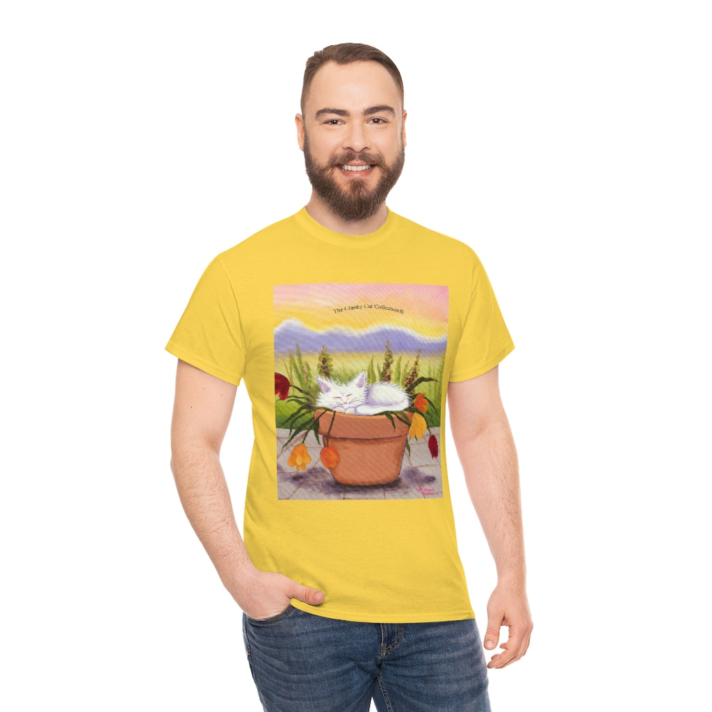 Flowerpot Kitty Cranky Cat T-Shirt! Free Shipping