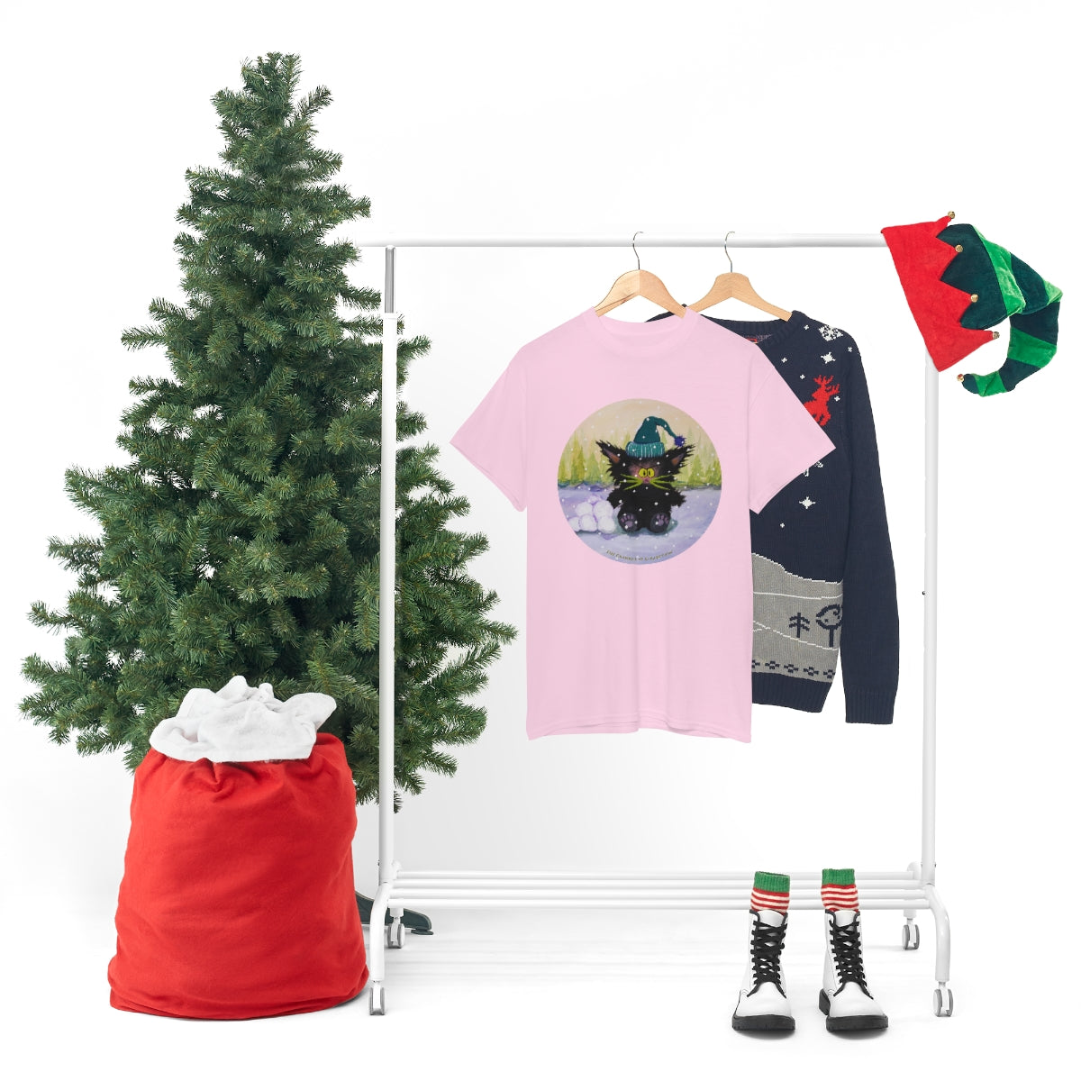Cranky Cat WInter-Themed T-Shirt - Free Shipping!