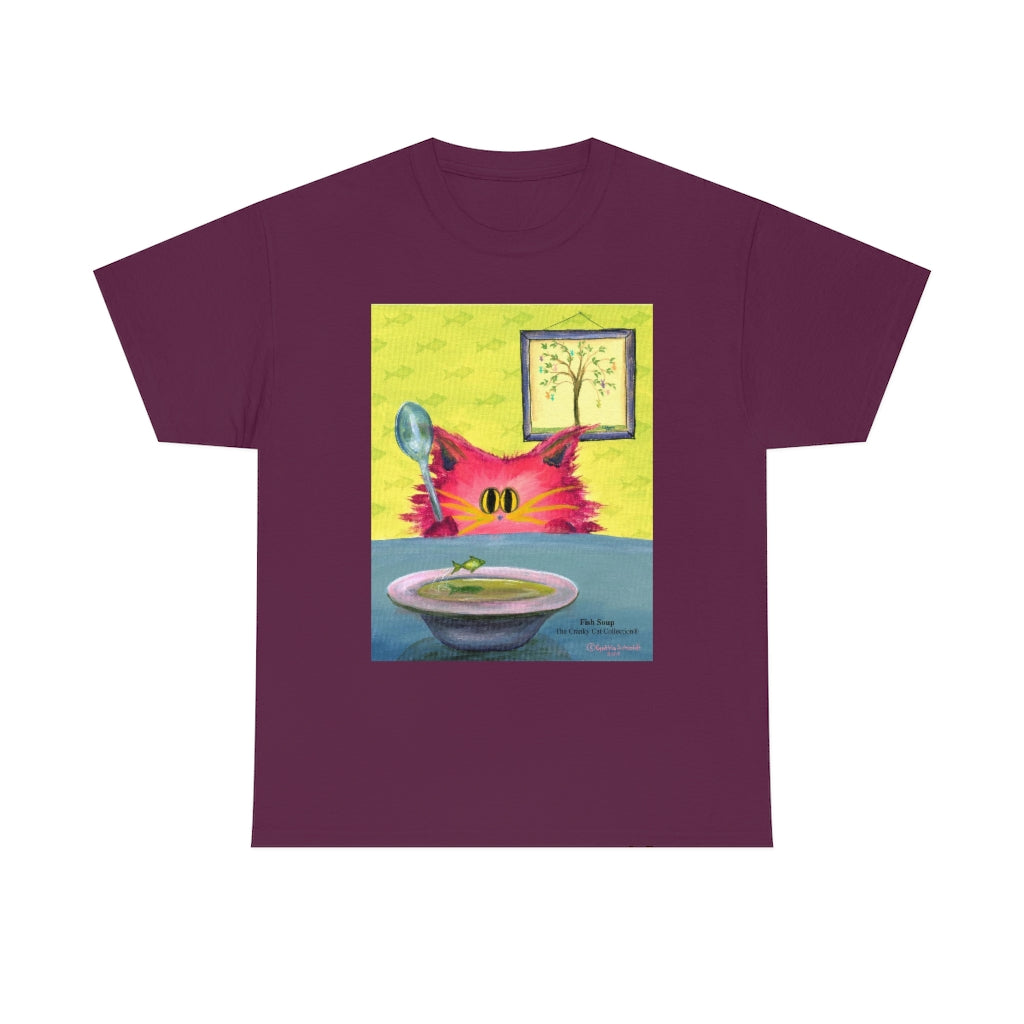 Fish Soup Kitty - Cranky Cat T-Shirt! Free Shipping