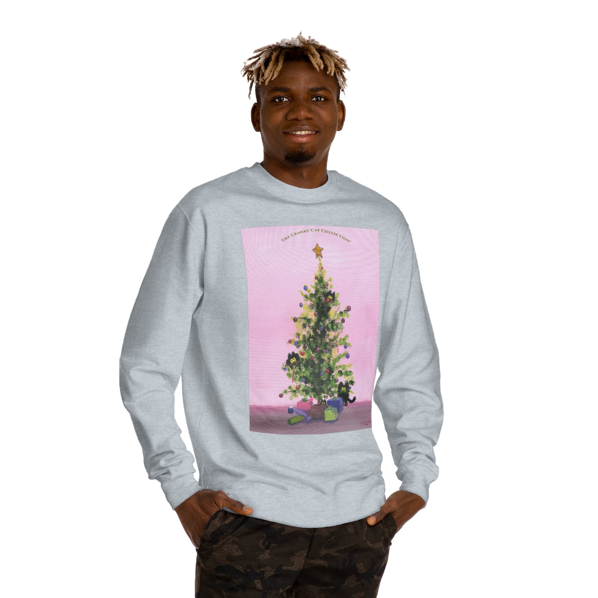 Cranky Cat Christmas Sweatshirt - Free Shipping!