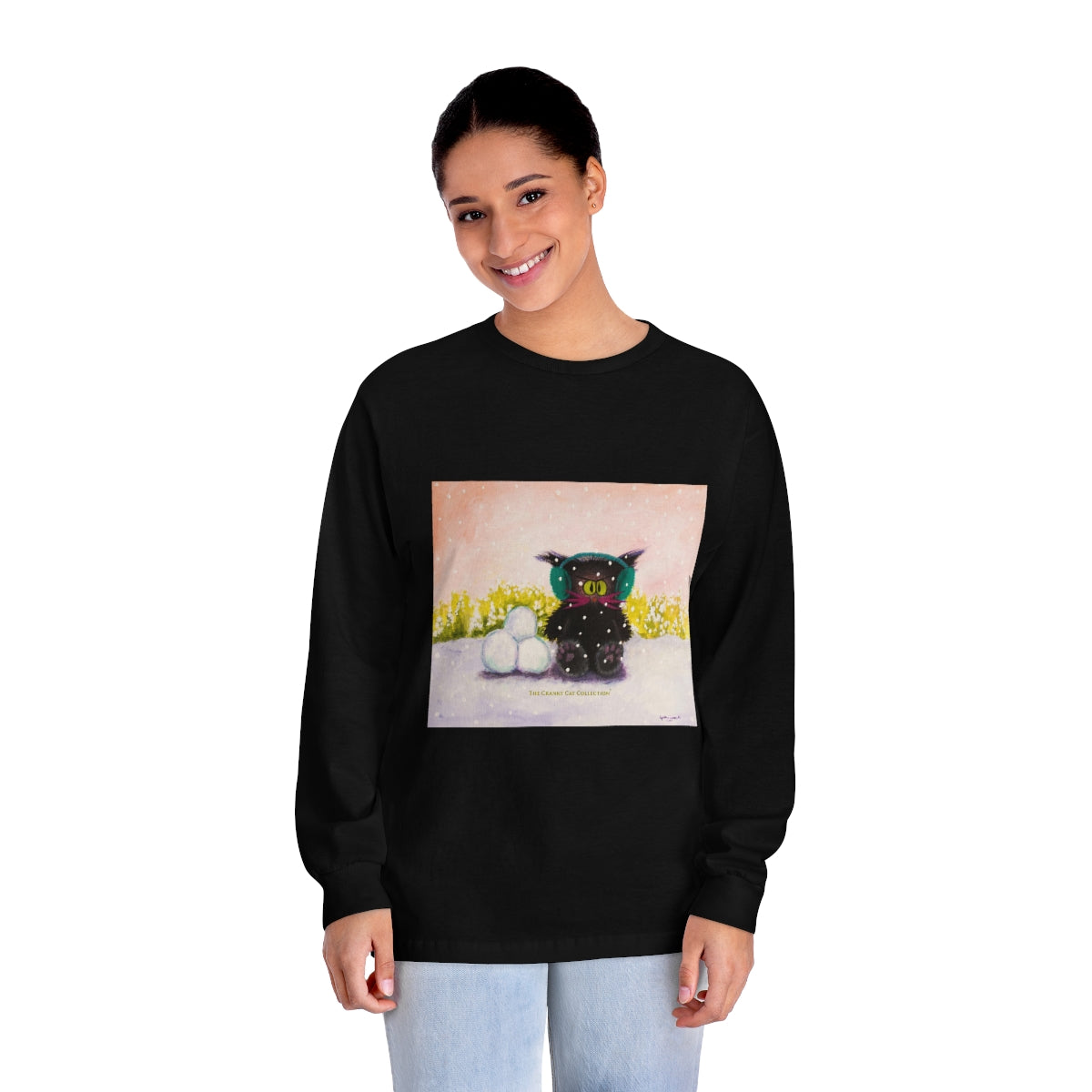 Winter Cranky Cat Long Sleeve T-Shirt - Free Shipping!