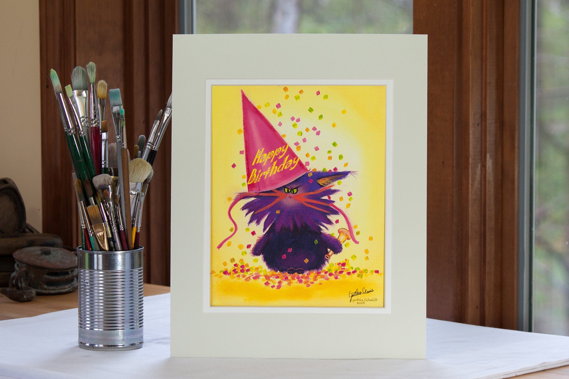 Happy Birthday - Cranky Cat Collection by Cindy Schmidt