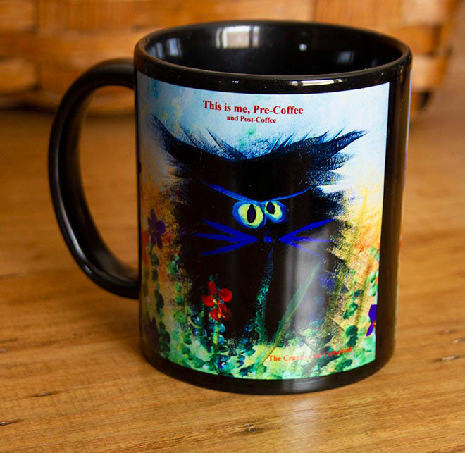 Black Cranky Cat Mug