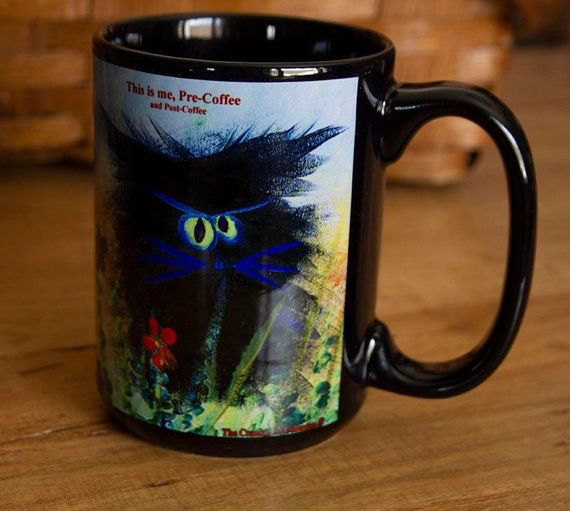 Black Cranky Cat Mug