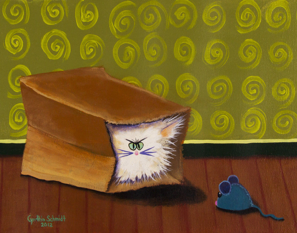 Cat In a Bag - Cranky Cats Collection by Cindy Schmidt