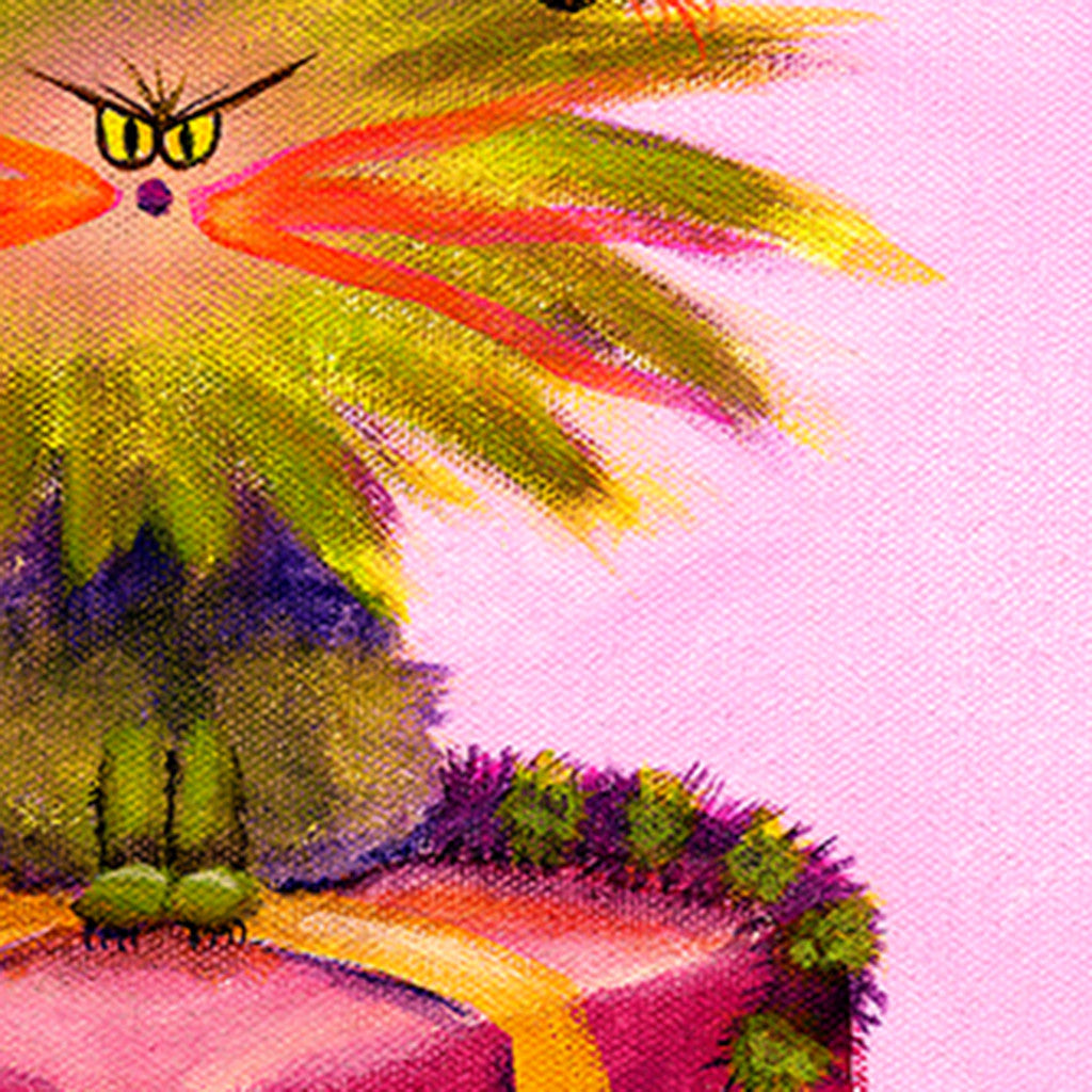 Christmas cranky cat, detail, by cindy schmidt
