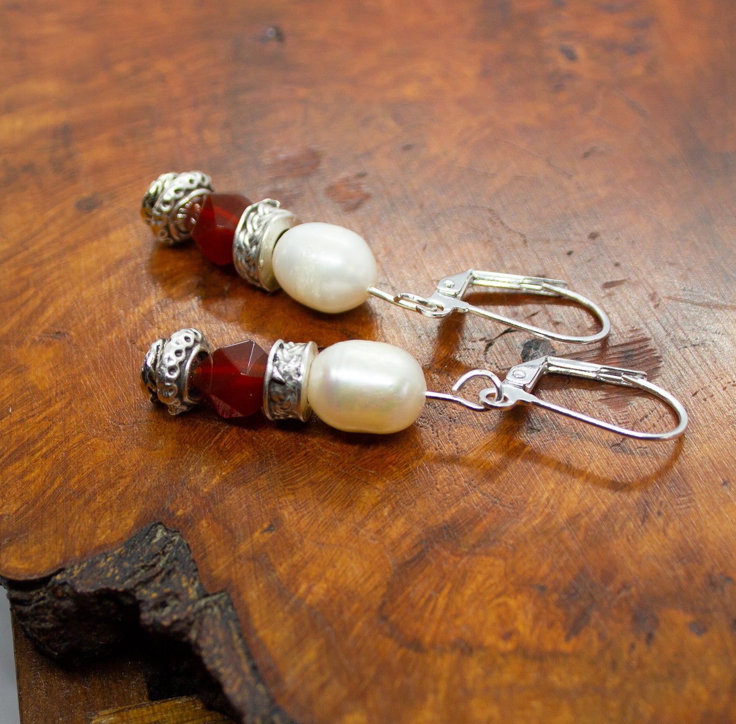 Carnelian Chameleon — Earrings