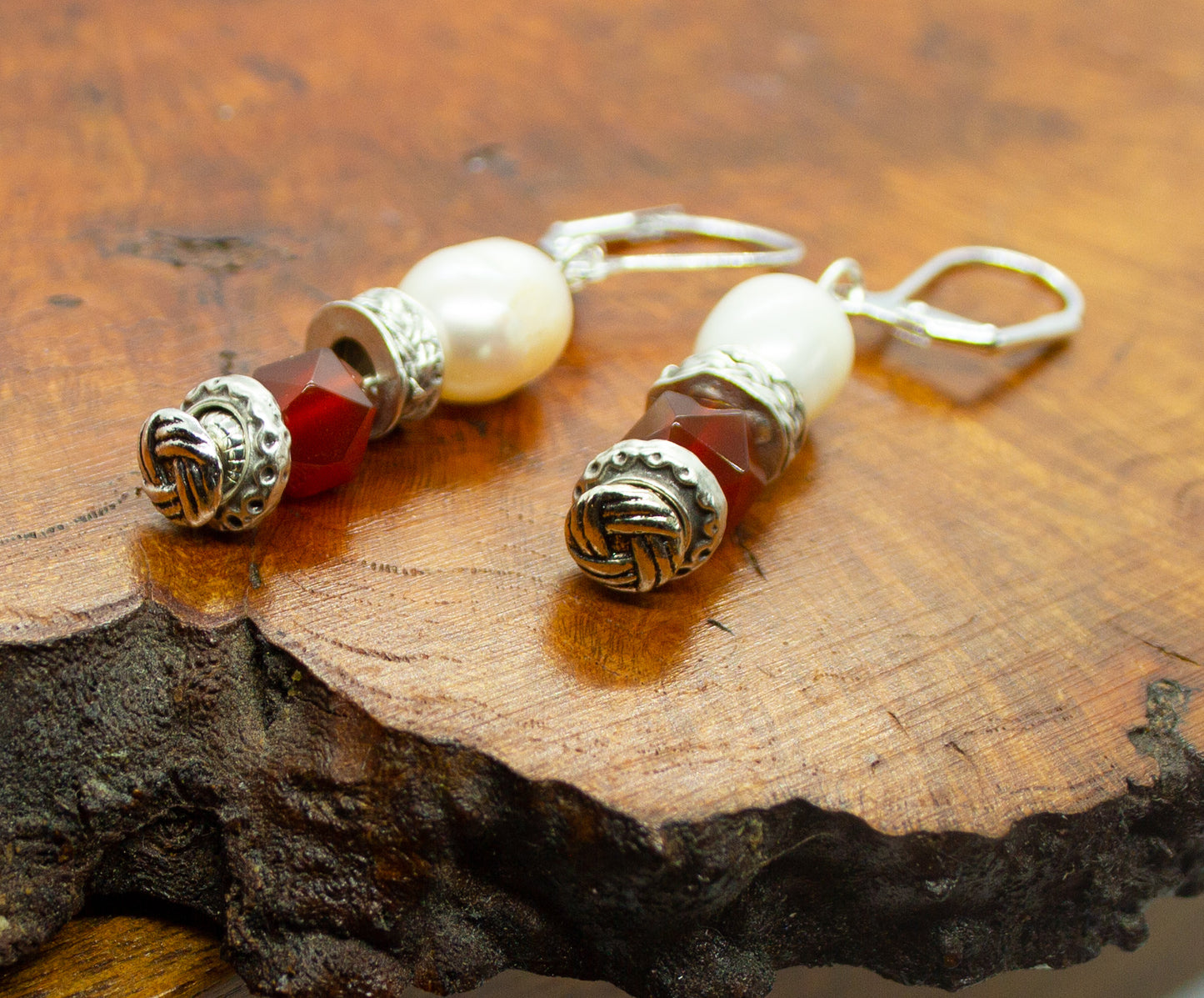 Carnelian Chameleon — Earrings