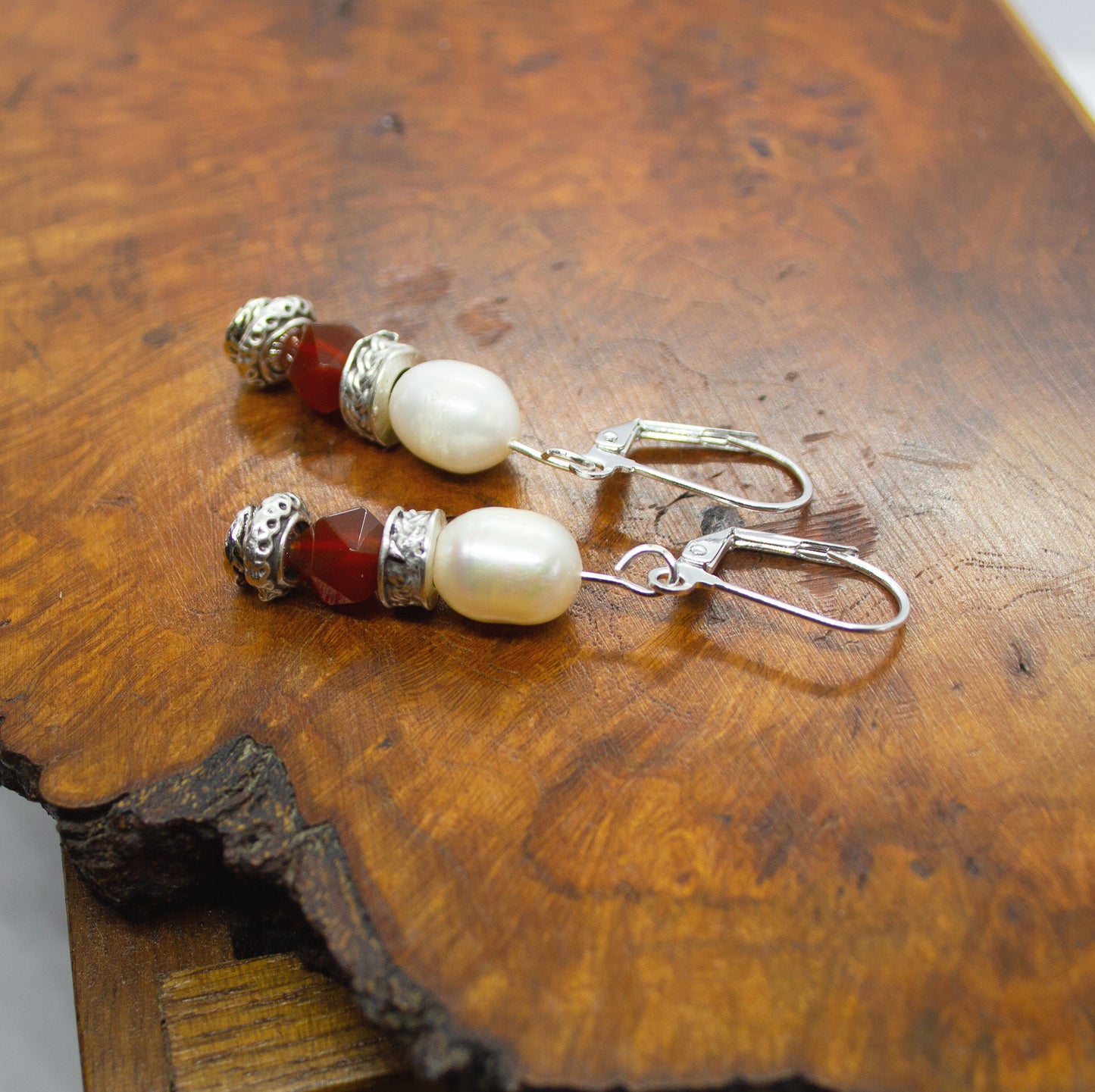 Carnelian Chameleon — Earrings