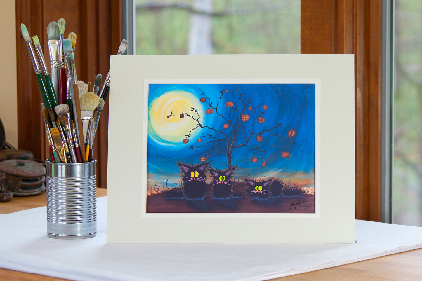 Three Black Halloween Kitties — Cranky Cat Collection™ by Cindy Schmidt