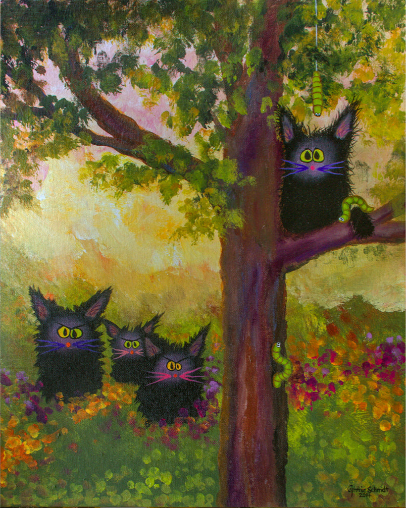 Inchworm Problems — Cranky Cat Collection™ by Cindy Schmidt
