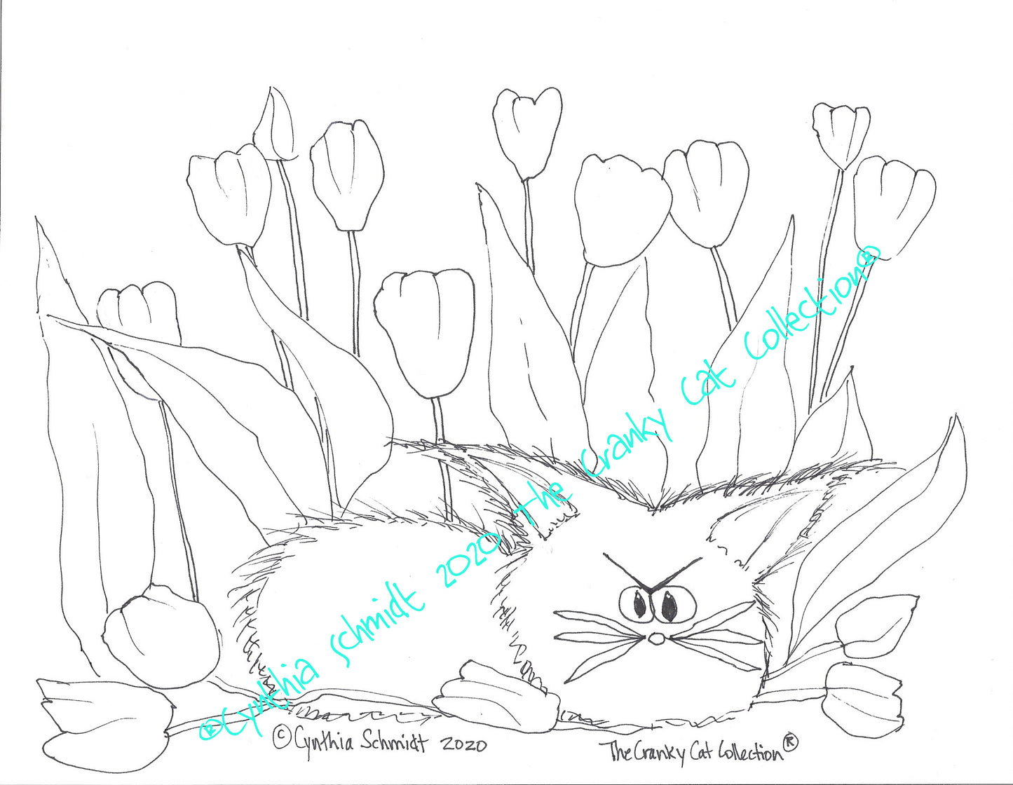 Just The Cats, Please. 10 Cranky Cats Coloring Sheets
