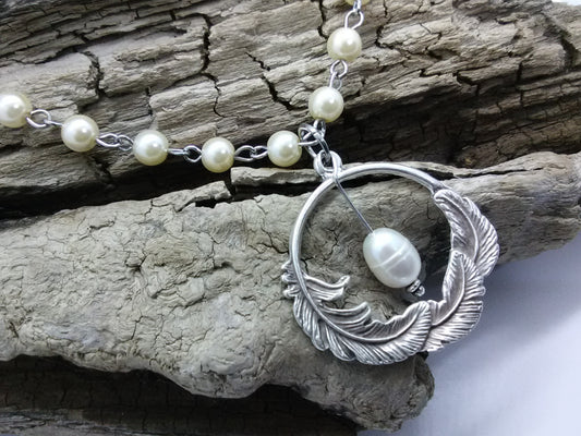 Feathers and Pearls — Necklace