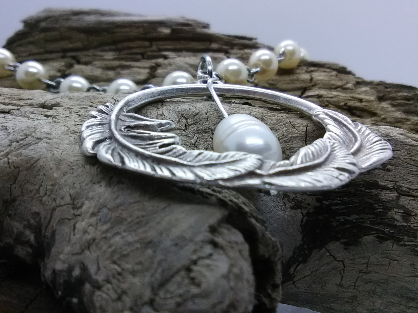 Feathers and Pearls — Necklace