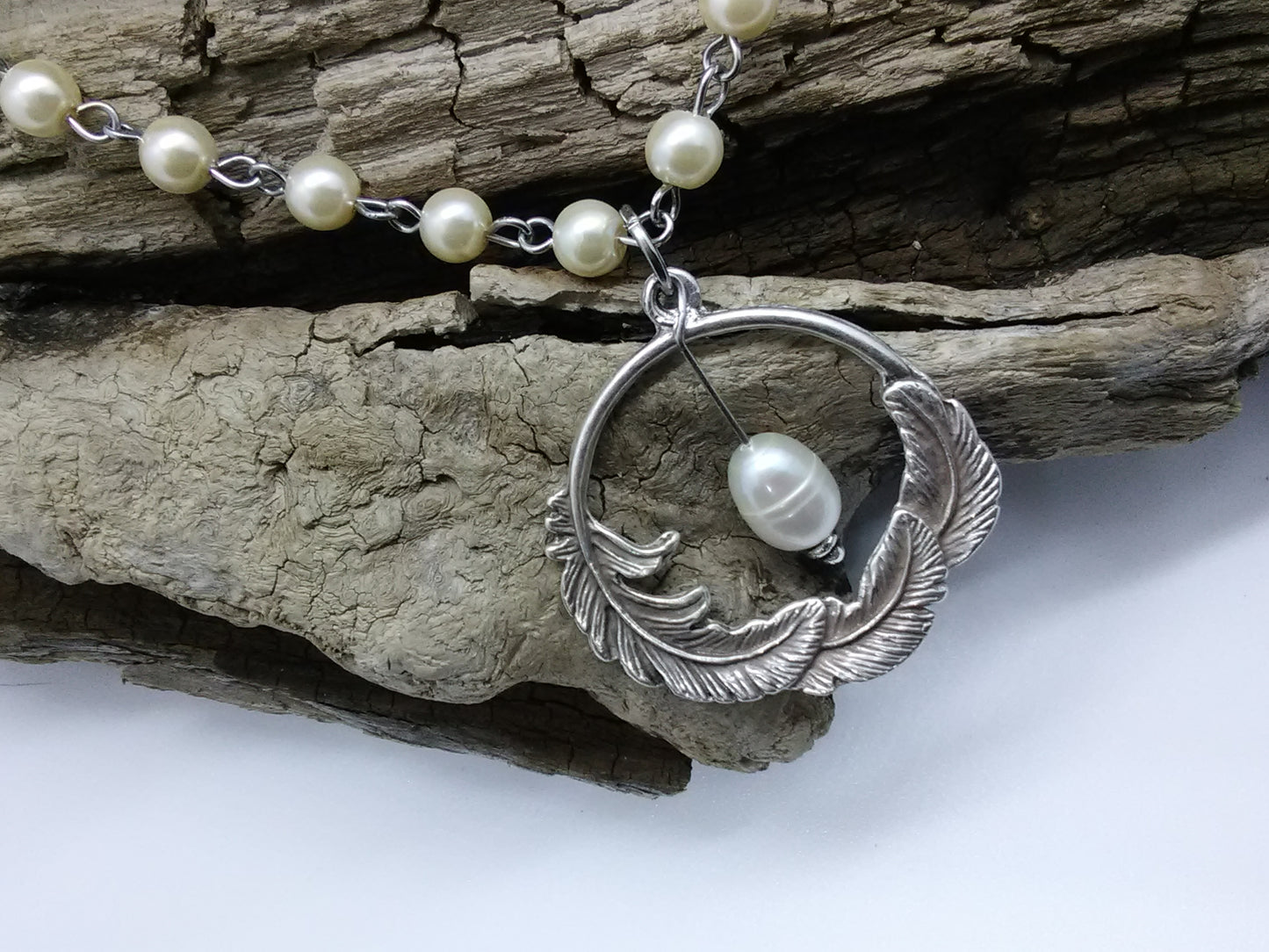 Feathers and Pearls — Necklace