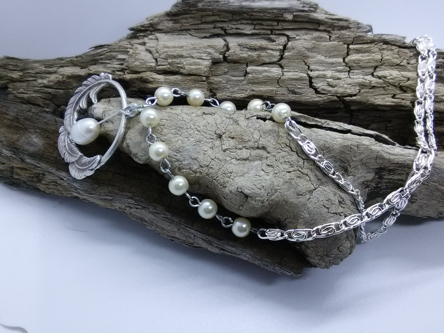 Feathers and Pearls — Necklace