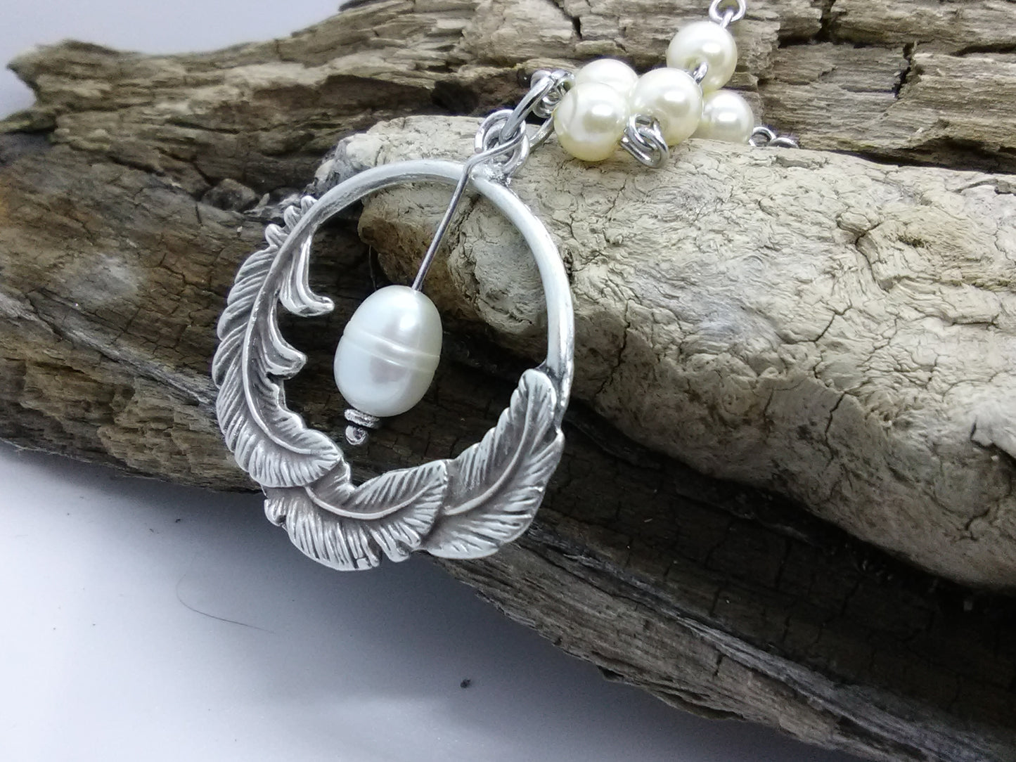 Feathers and Pearls — Necklace