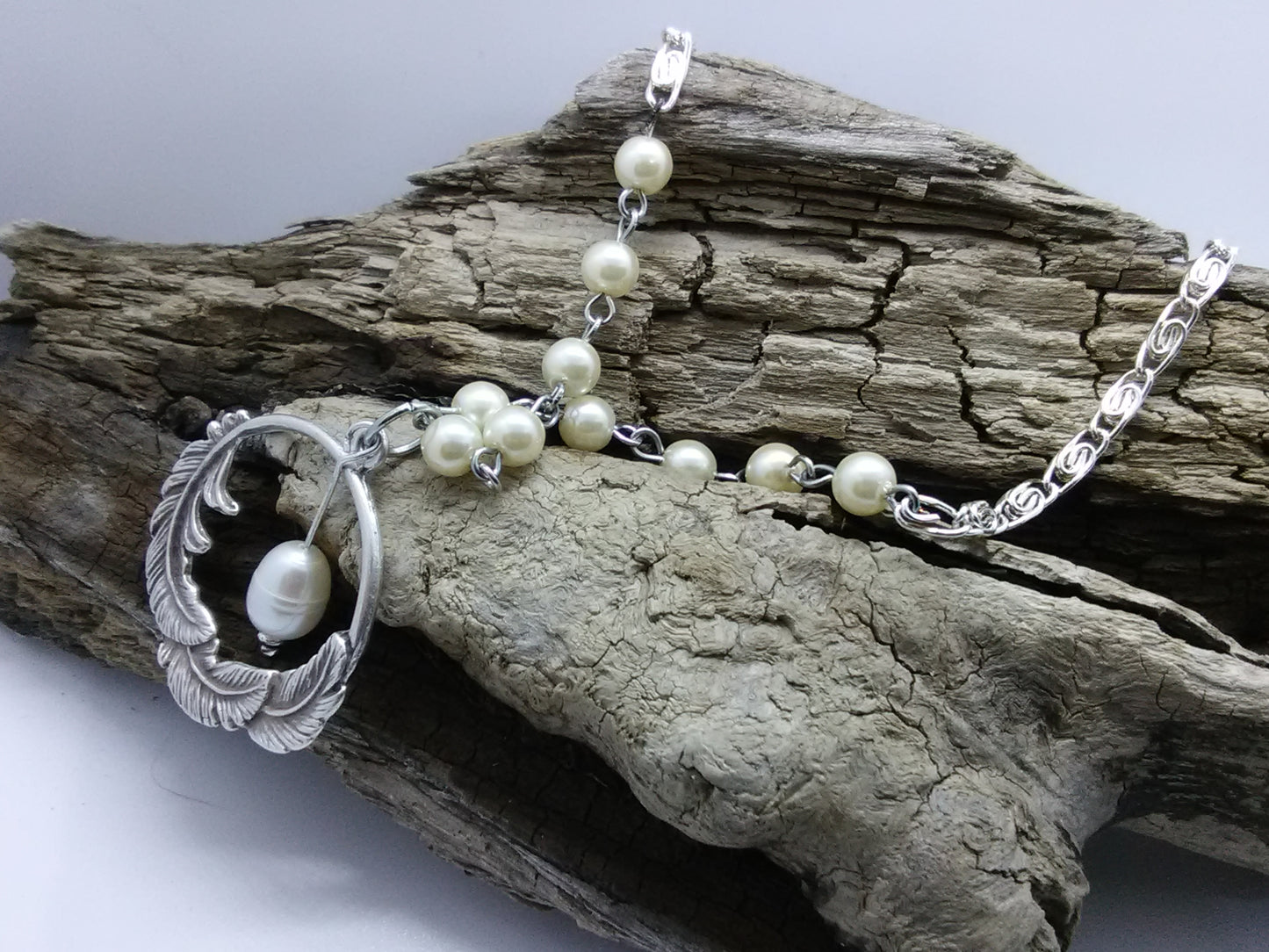 Feathers and Pearls — Necklace