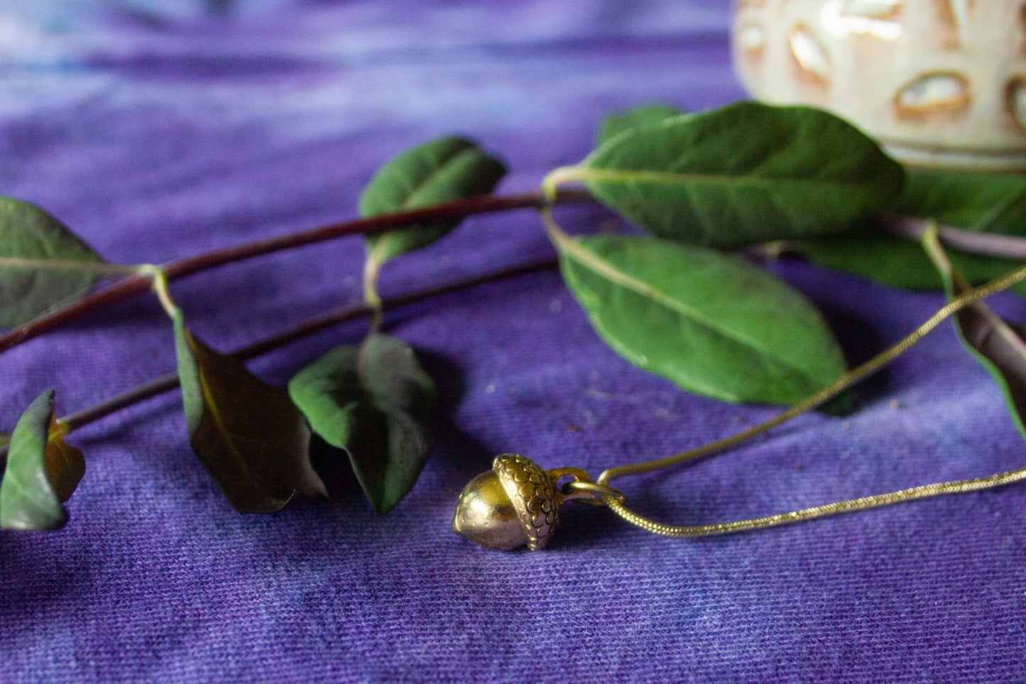 Delicate Gold Acorn Necklace