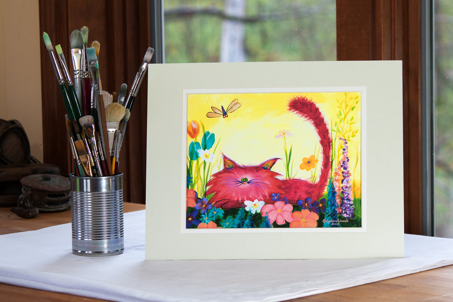 Pink Garden Kitty - Cranky Cats Collection™ by Cindy Schmidt