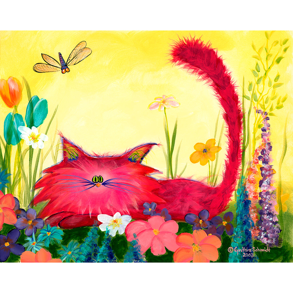 Pink Garden Kitty - Cranky Cats Collection™ by Cindy Schmidt
