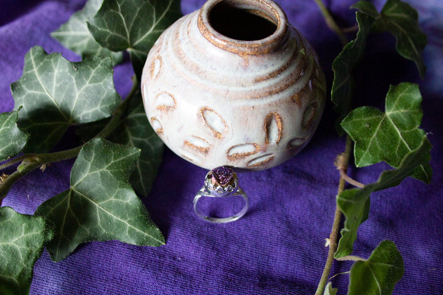Purple Druzy Ring - Sparkles!
