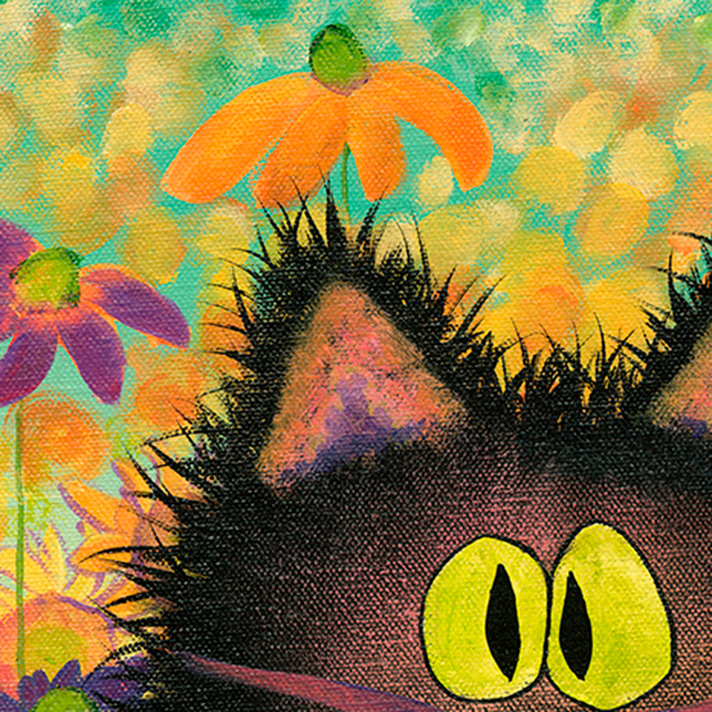 Scaredy Cat in Daisies - Cranky Cat Collection™ by Cindy Schmidt