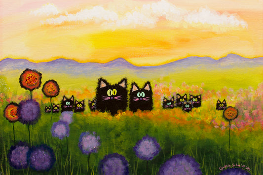 Scaredy Cat Family Portrait - Matted Print