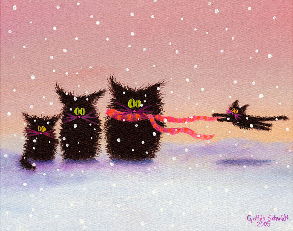 Snow Cats in the Wind - Cranky Cat Collection™ by Cindy Schmidt