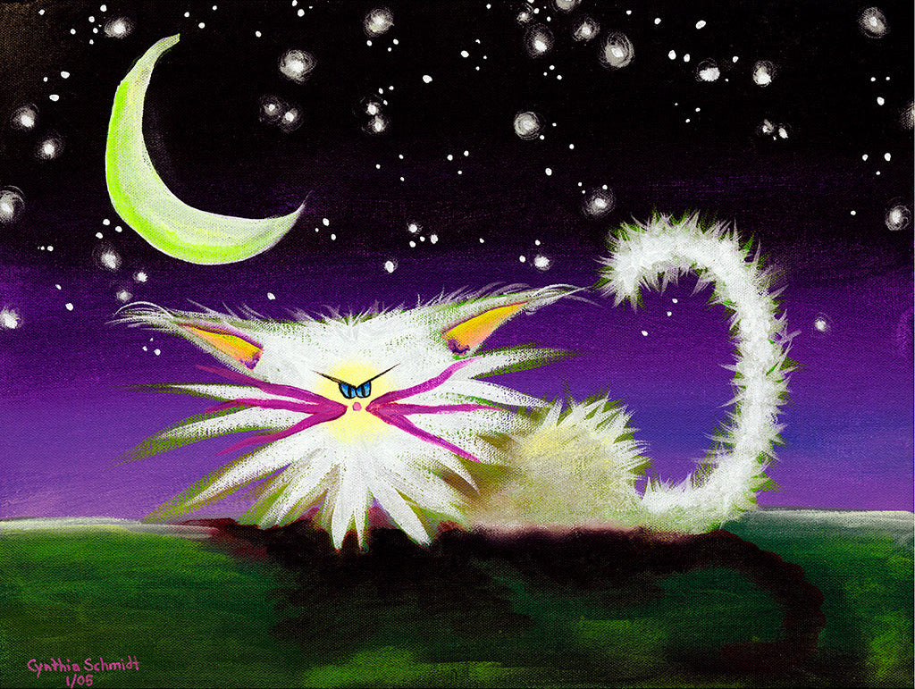 White Cranky Cat - Cranky Cat Collection™ by Cindy Schmidt
