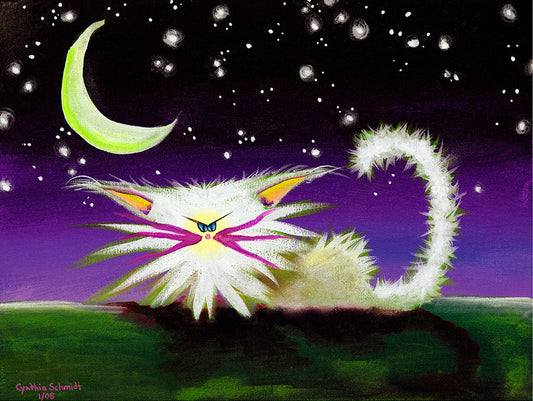 White Cranky Cat - Cranky Cat Collection™ by Cindy Schmidt