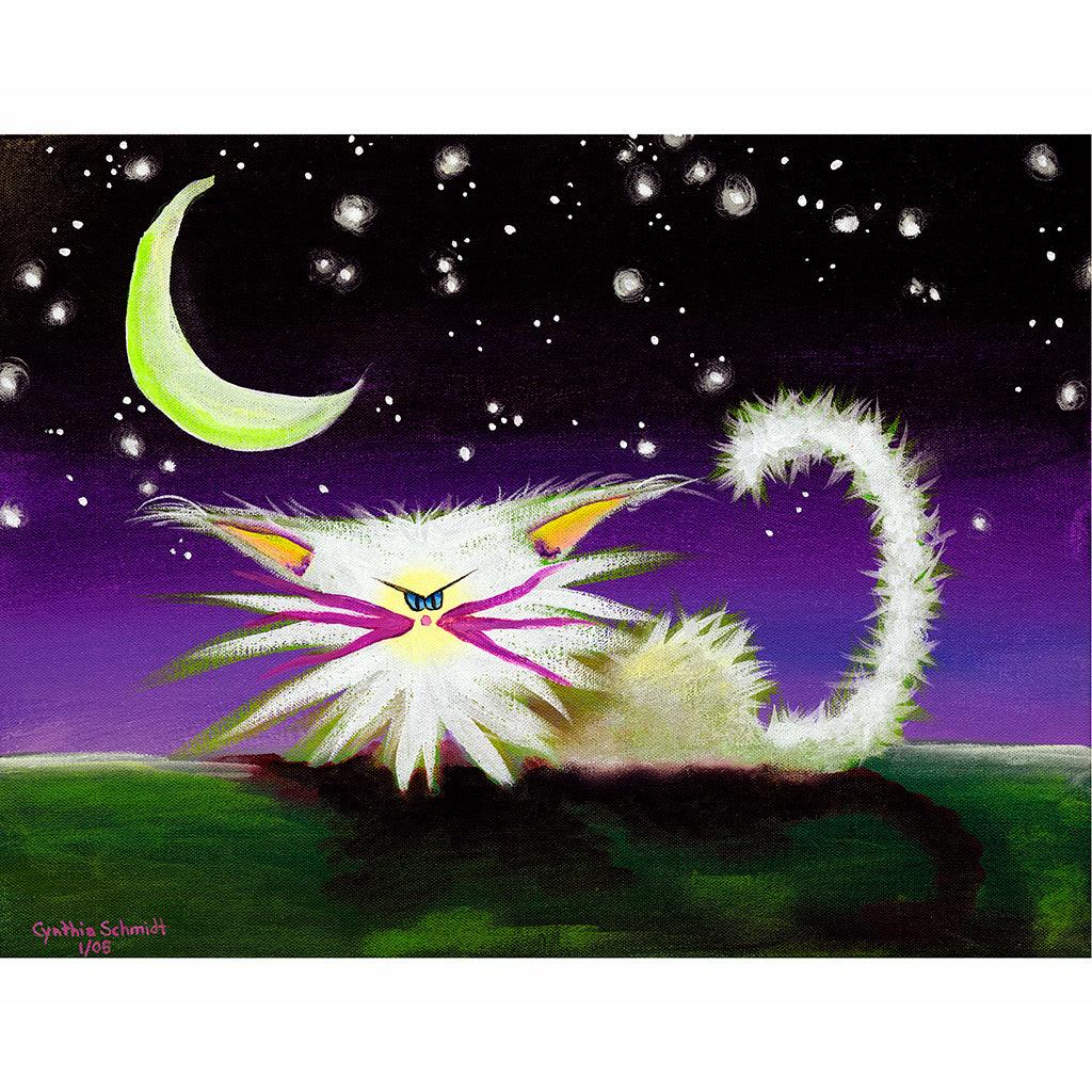 White Cranky Cat - Cranky Cat Collection™ by Cindy Schmidt