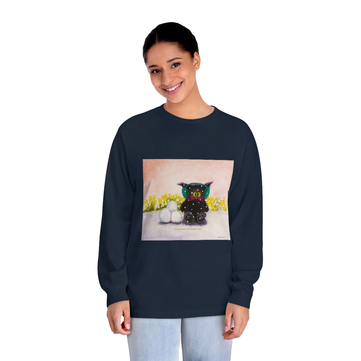 Winter Cranky Cat Long Sleeve T-Shirt - Free Shipping!