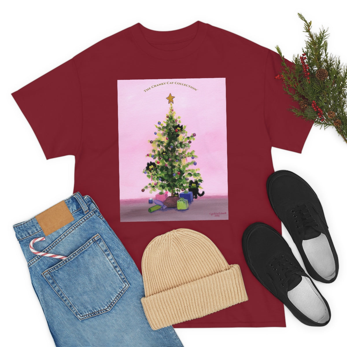 Cranky Cats In Your Christmas Tree - T-Shirt!  Free Shipping