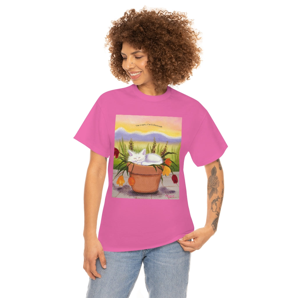 Flowerpot Kitty Cranky Cat T-Shirt! Free Shipping