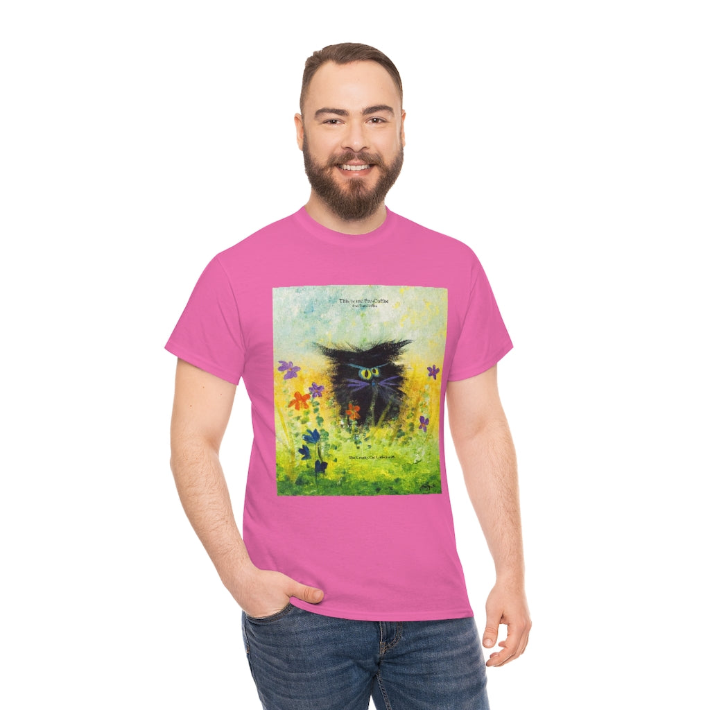Coffee Black Cranky Cat T-Shirt! Free Shipping
