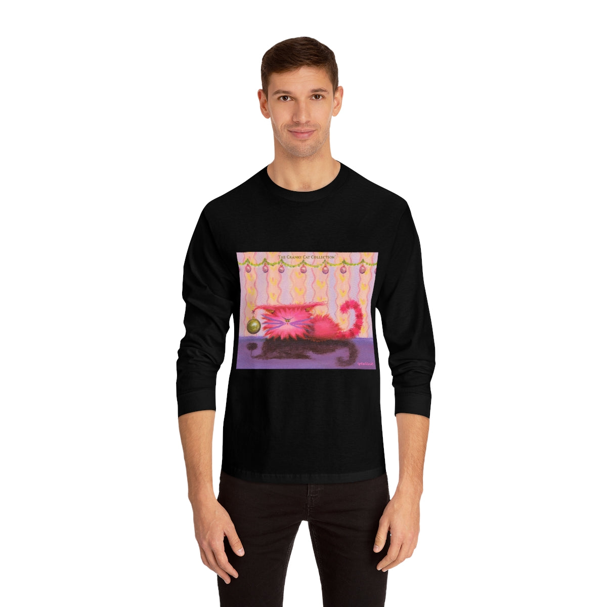 Cranky Cat Winter-Themed Long Sleeve T-Shirt - Free Shipping!