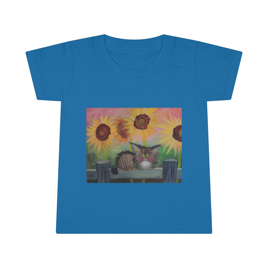 Toddlers' Stella with Sunflowers Cranky Cat T-Shirt! Free Shipping