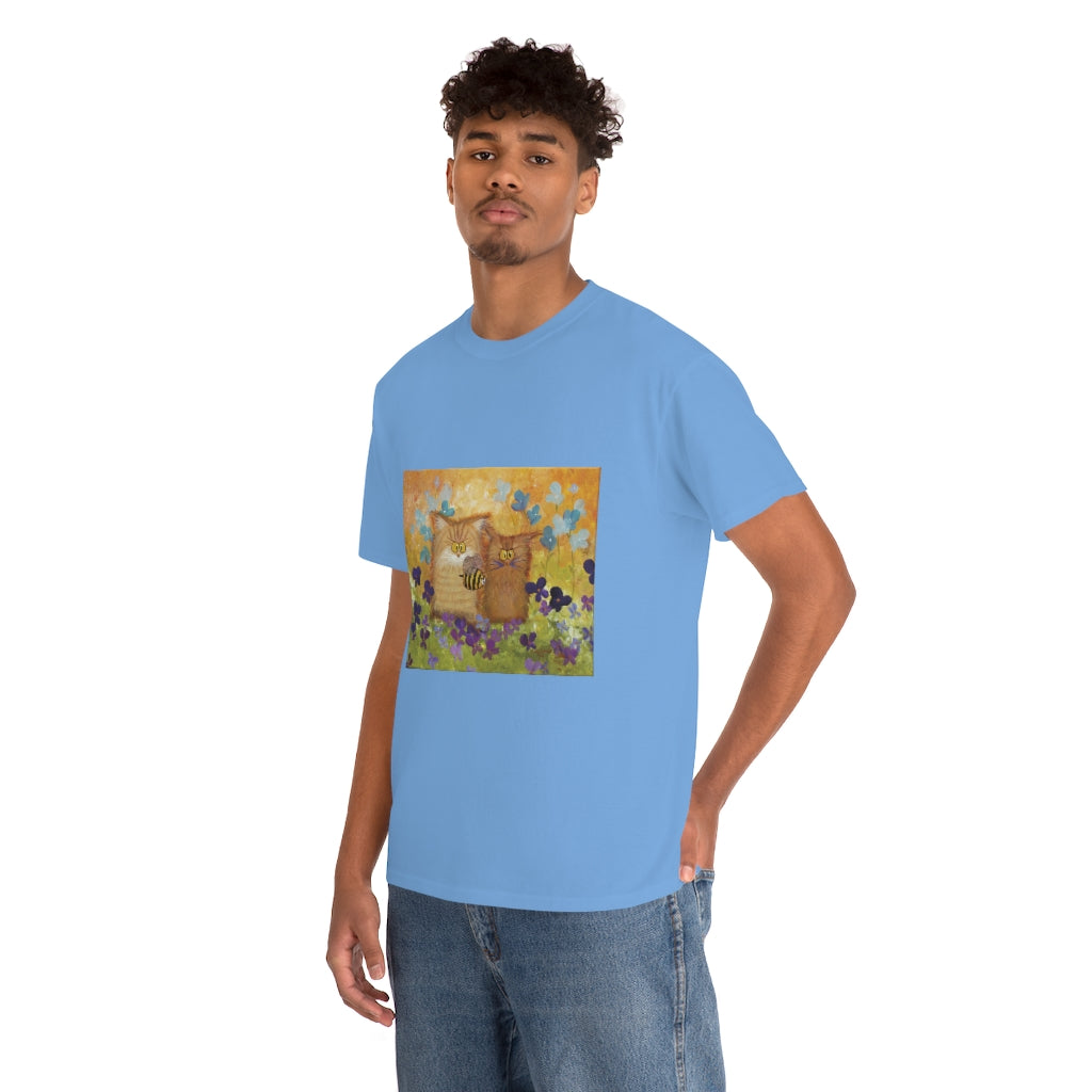 2 Orange Cranky Cats and BEE - T-Shirt! Free Shipping