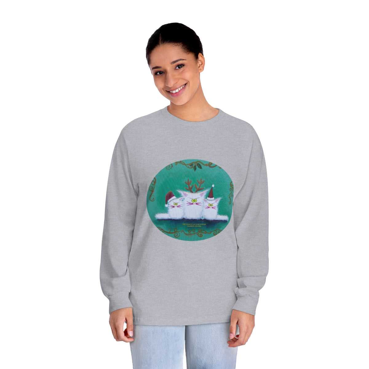 Christmas Cranky Cat Long Sleeve T-Shirt - Free Shipping!