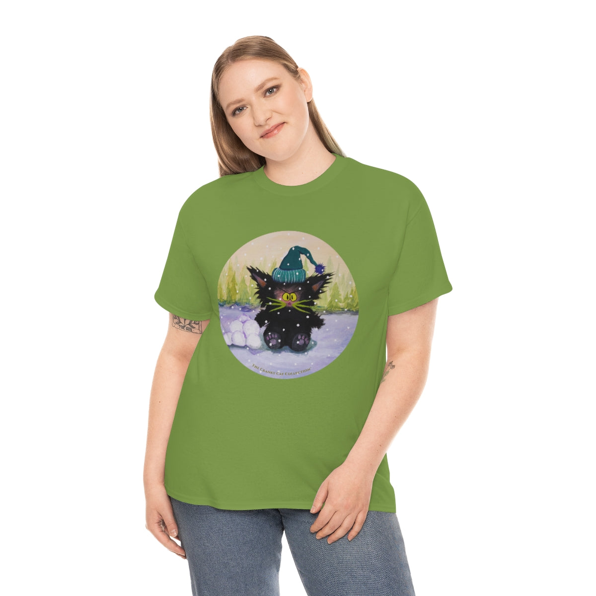 Cranky Cat WInter-Themed T-Shirt - Free Shipping!