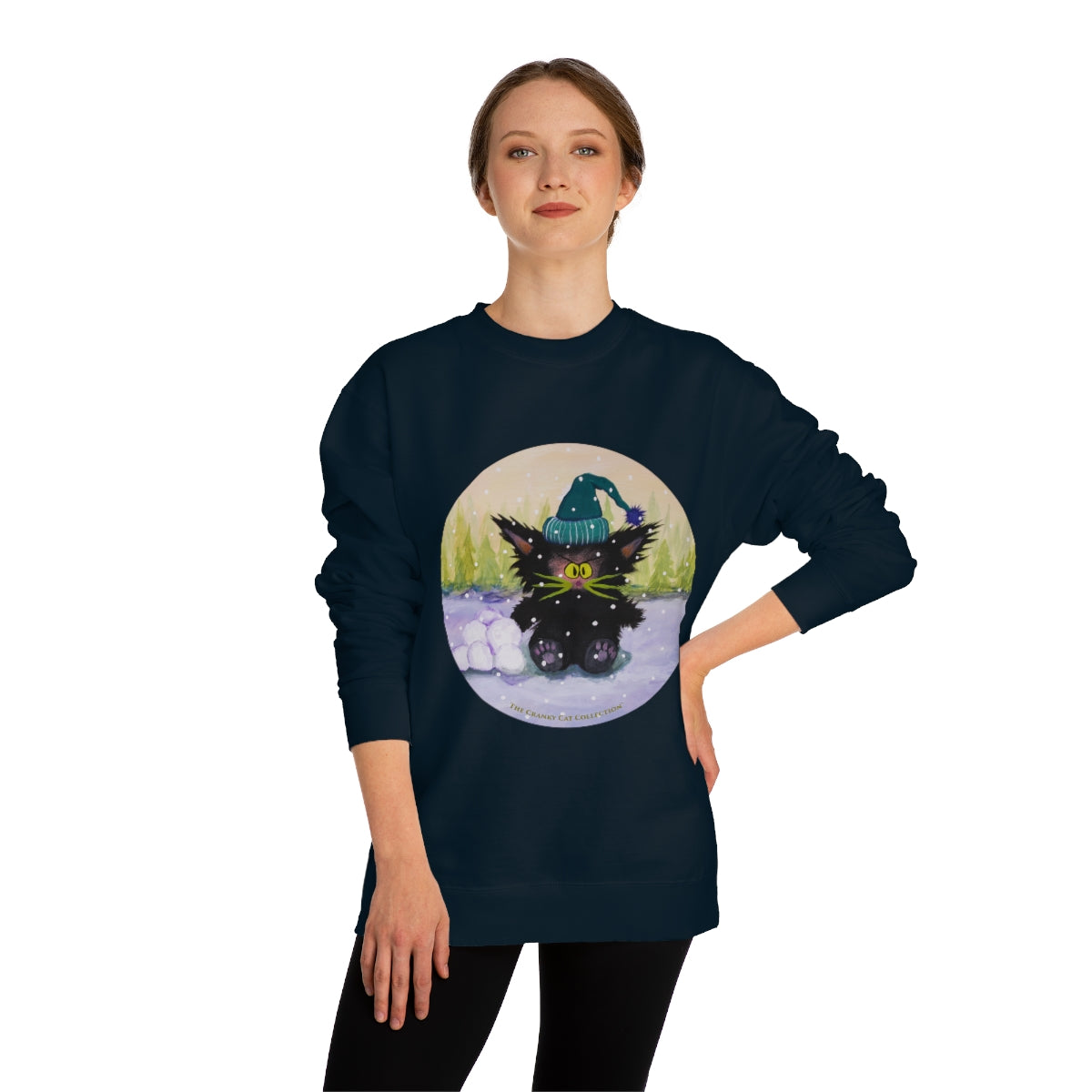 Cranky Cat Winter-Themed Sweatshirt - Free Shipping!