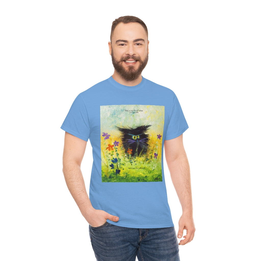 Coffee Black Cranky Cat T-Shirt! Free Shipping