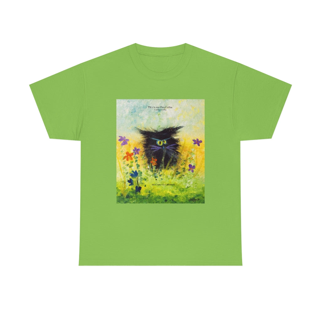 Coffee Black Cranky Cat T-Shirt! Free Shipping