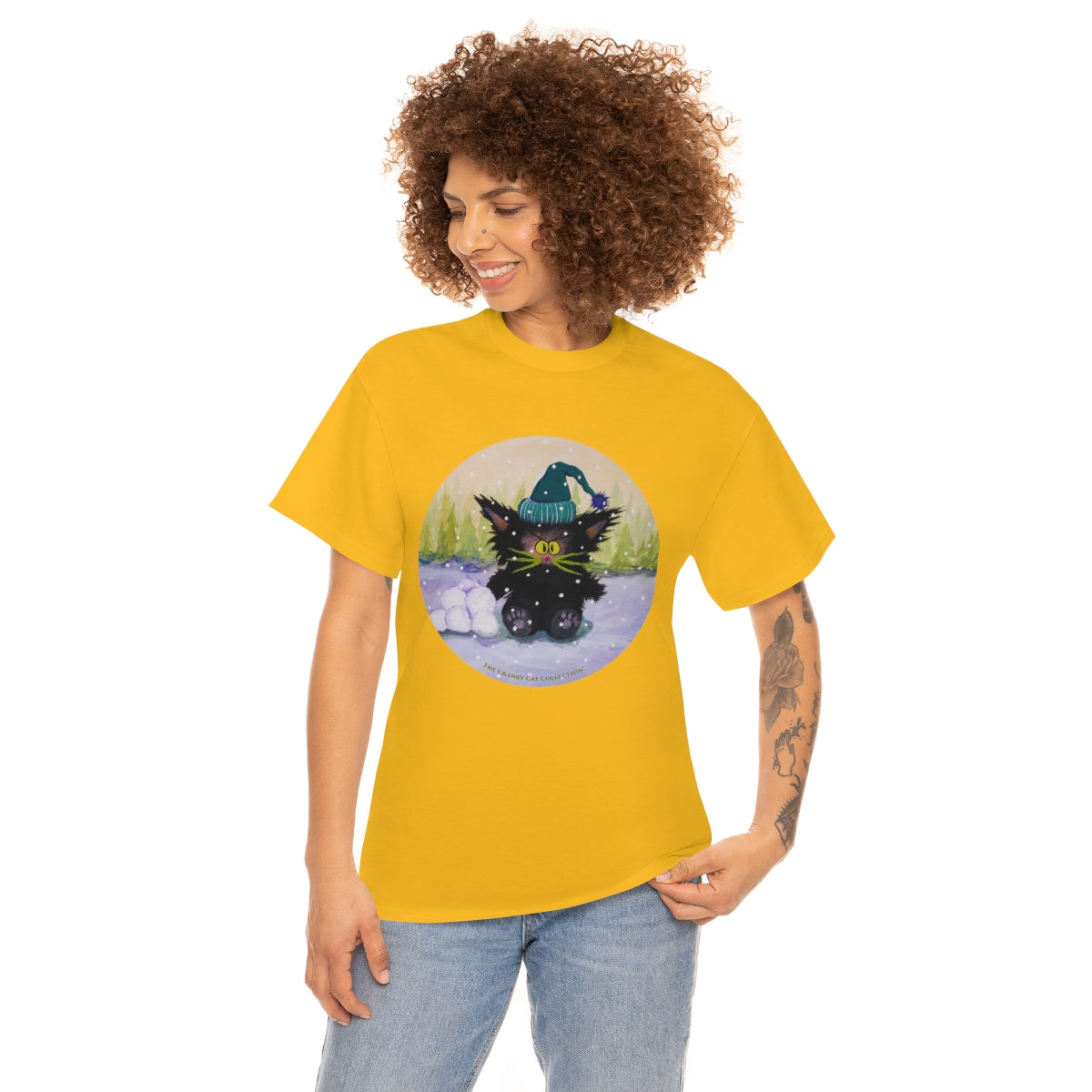 Cranky Cat WInter-Themed T-Shirt - Free Shipping!