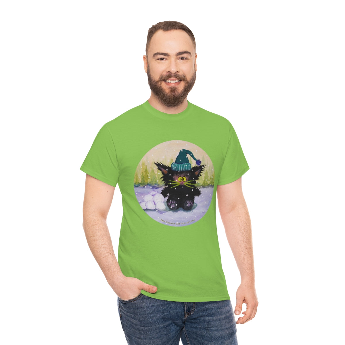 Cranky Cat WInter-Themed T-Shirt - Free Shipping!
