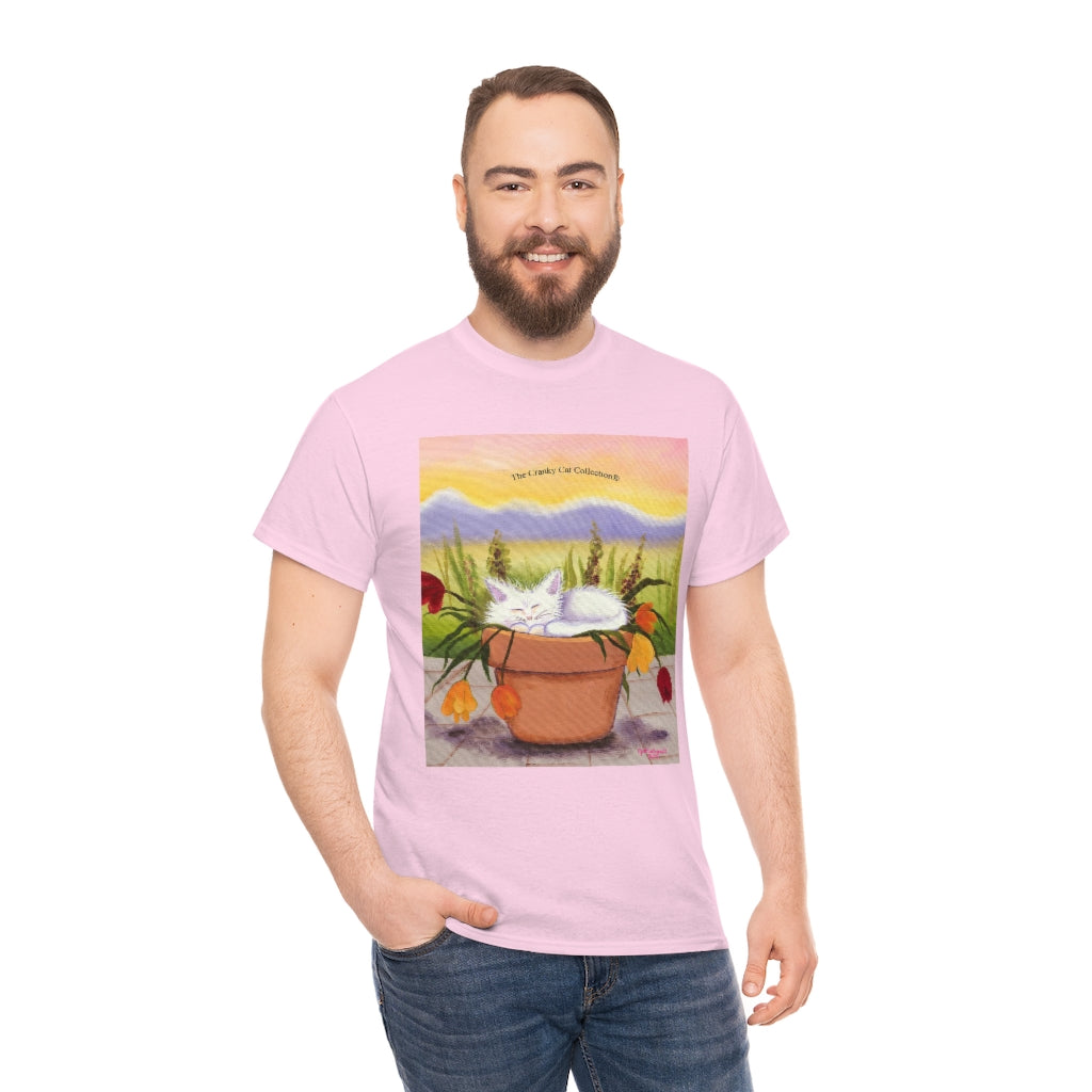 Flowerpot Kitty Cranky Cat T-Shirt! Free Shipping
